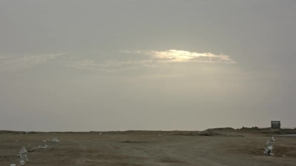 Terreno Acidentado Paisagem Gwadar Balochistan Paquistão Pôr Sol — Vídeo de Stock