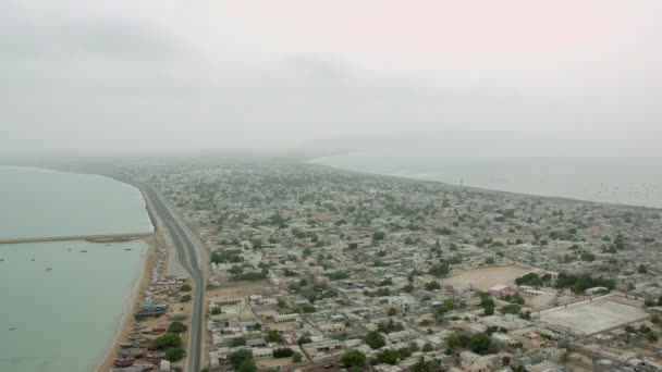 Stadtansichten Von Gwadar Belochistan Von Einem Bergaussichtspunkt Pakistan — Stockvideo