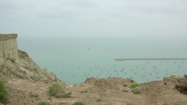 Bateaux Pêche Dans Ocean Harbor Port Gwadar Balochistan Pakistan — Video