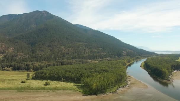 Letecký Pohled Krásné Jezero Kanadské Přírodní Krajiny East Kootenay Britská — Stock video