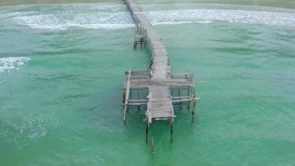 Bang Bao Playa Muelle Madera Koh Kood Trat Tailandia Sudeste — Vídeos de Stock
