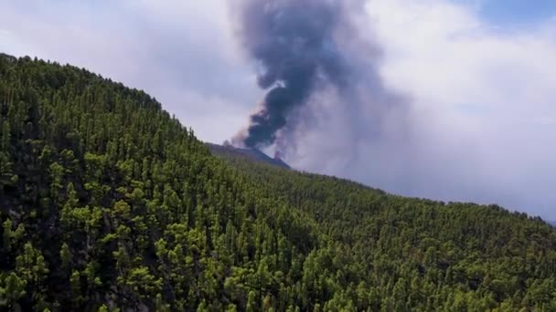 Palma Vulcão Drone Aéreo — Vídeo de Stock