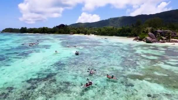 Seychelles Digue Kayak Tour Drone6 Mp4 Aéreo — Vídeo de Stock