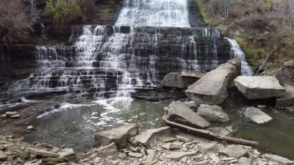 Majestic Waterfall Albion Falls Hamilton Ontário Canadá — Vídeo de Stock