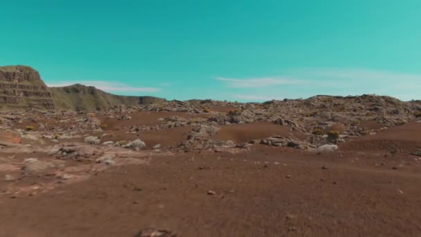 Červená Poušť Skalnatými Horami Letecký Dron — Stock video