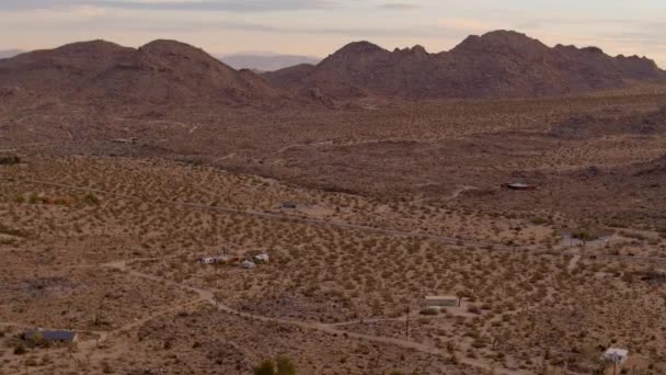 Duwen Naar Weg Heuvels Verder Joshua Tree Californië Een Prachtige — Stockvideo