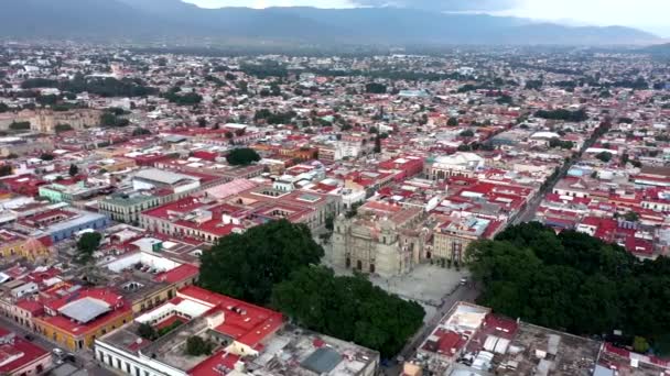Vista Aérea Cidade Centro Histórico Oaxaca México Filmado Por Drone — Vídeo de Stock