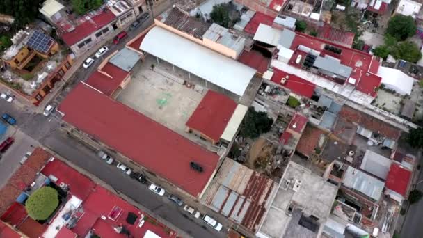 Letecký Pohled Město Historického Centra Oaxacy Mexiku Natočený Dronem Velmi — Stock video