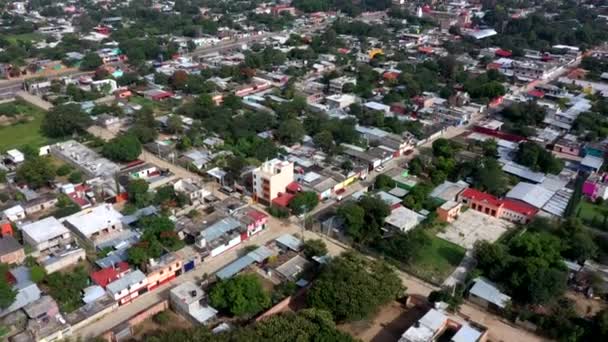 Letecký Pohled Předměstí Města Oaxaca Mexiku Natočený Dronem Horizontálním Posunem — Stock video