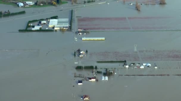 Enchentes Generalizadas Casas Submersas Estradas 2021 Enchentes Catastróficas Abbotsford Canadá — Vídeo de Stock