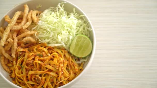 Chinese Yunnan Noodles Kwa Meng Asian Food Style — Stock Video