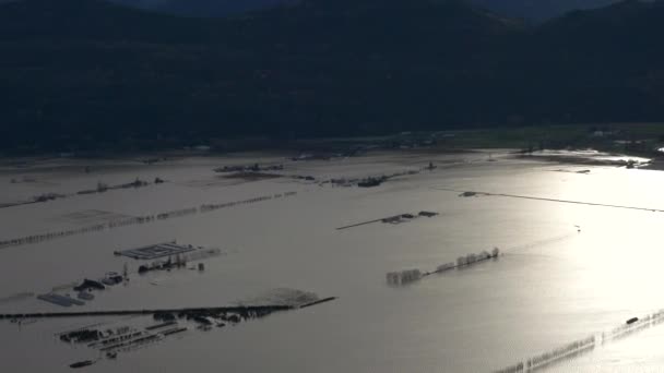 British Columbia Förklarar Undantagstillstånd Grund Katastrofala Översvämningar Abbotsford Kanada Antenn — Stockvideo