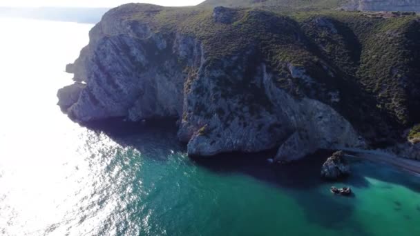 Drone Video Cabo Costa Portugal Junto Lisboa Que Recuerda Los — Vídeos de Stock