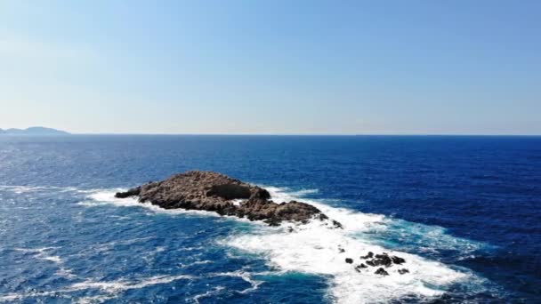 Gran Roca Marina San Jerusalén Cerca Playa Jerusalén Isla Jónica — Vídeo de stock