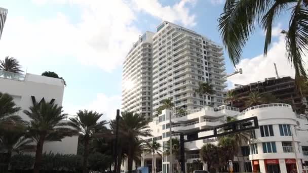 Hotels Downtown Fort Lauderdale Tropical Vacation Florida — Stock Video