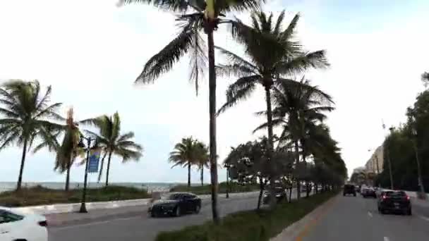 Driving Fort Lauderdale Downtown Beach Florida Tourism — Stock Video