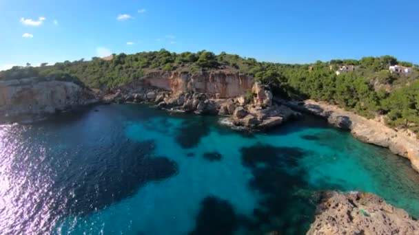 Klif Mallorca Drone Shot — Stockvideo