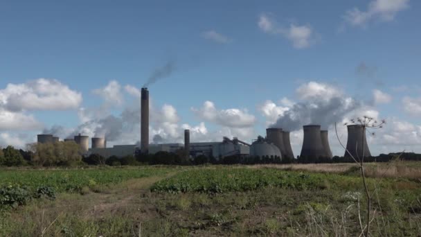 Selby Yorkshire Ngiltere Yakınlarındaki Drax Village Daki Drax Elektrik Santrali — Stok video