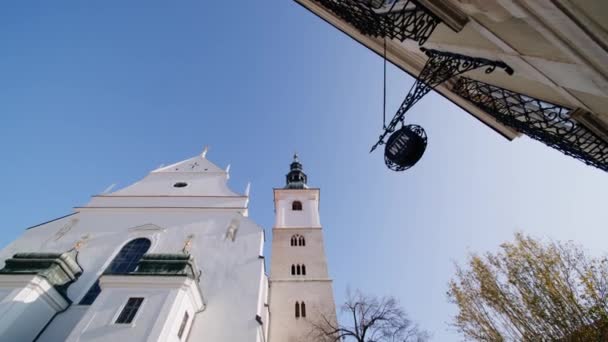 Gyönyörű Kép Veit Plébániatemplom Krems Der Donau Ausztria — Stock videók