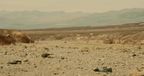Vista Panorámica Del Desierto Del Valle Muerte Zabriskie Point — Vídeos de Stock