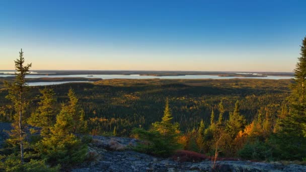 Atardecer Timelapse Cima Una Montaña Matagami — Vídeos de Stock