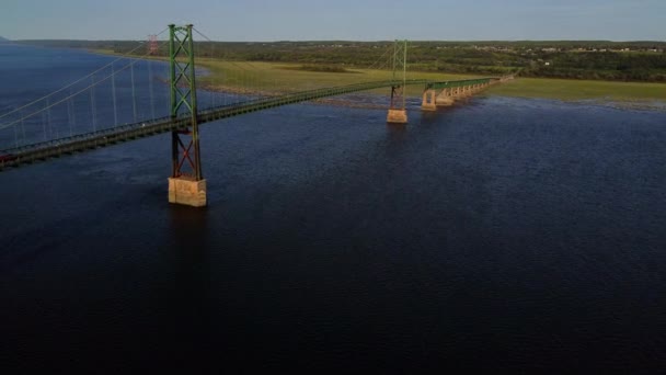 Pont Lile Dorlans Bridge Aerial View — Stok Video
