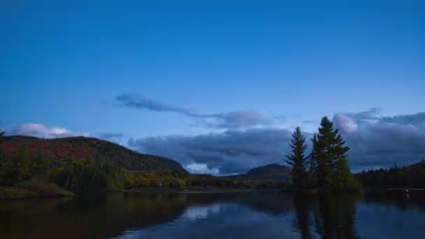 Coucher Soleil Pour Une Nuit Étoilée Parc National Mont Tremblant — Video