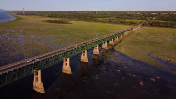 Pont Lile Dorlans Widok Lotu Ptaka — Wideo stockowe