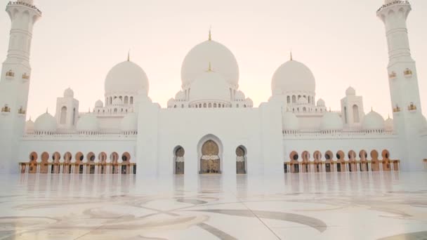 Moschee Von Scheich Zayed Bei Sonnenuntergang Abu Dhabi — Stockvideo