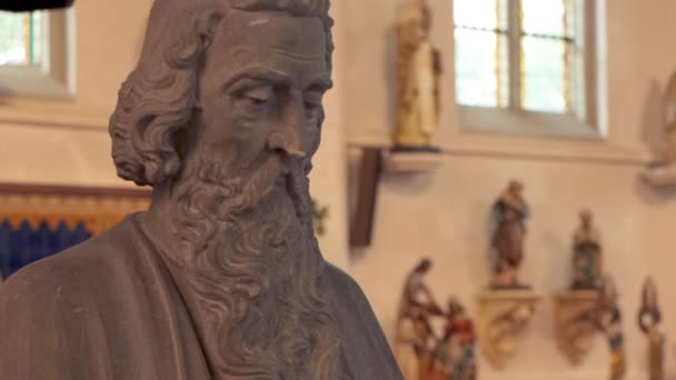 Standbeeld Van Sint Paulus Een Kerk — Stockvideo