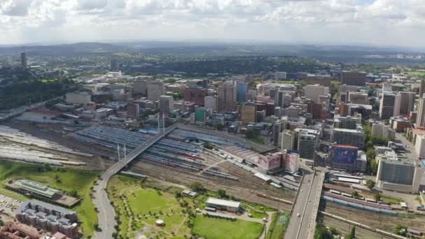 Drone Footage Mandela Bridge Johannesburg South Africa — Stock Video