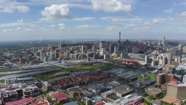 Imágenes Del Dron Del Día Johannesburgo Viendo Puente Mandela — Vídeos de Stock