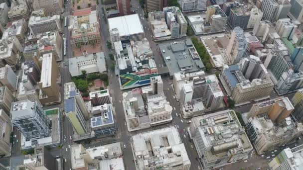 Drone Footage Johannesburg South Africa Showing South Africa Flag — Stock Video