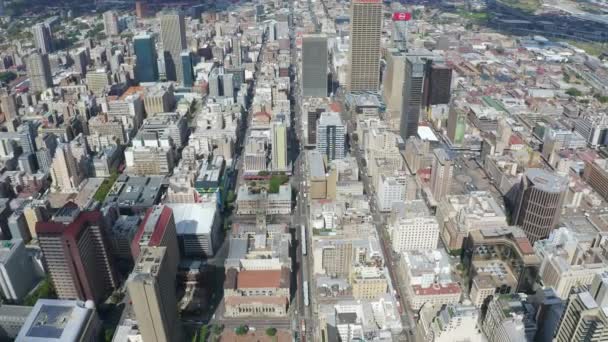 Dzień Johannesburg City Drone Materiał Filmowy Johannesburg Słynie Handlu Złotem — Wideo stockowe