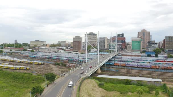 Nelson Mandela Brücke Braamfontein Johannesburg Südafrika — Stockvideo