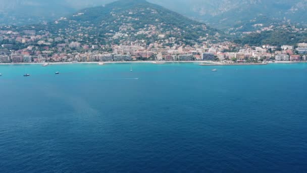 Prachtig Uitzicht Kust Van Menton Frankrijk — Stockvideo