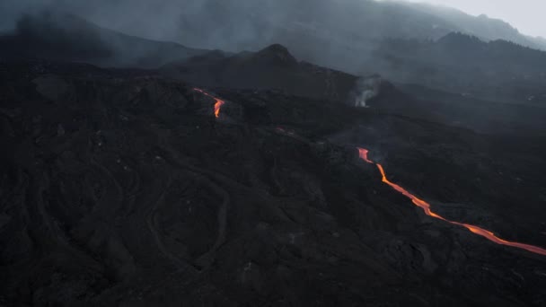 Aerial View Volcano Cumbre Vieja Erupting — Stock Video