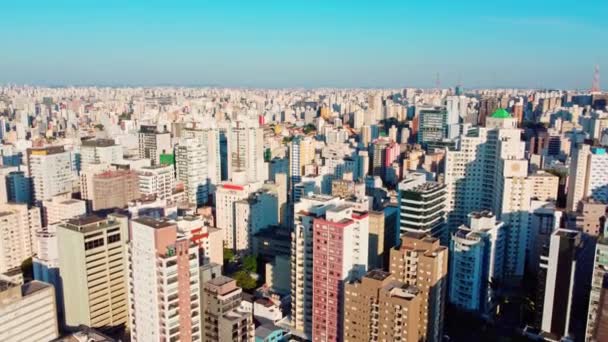 Υπέροχη Θέα Της Πόλης Του Σάο Πάολο Στο Κέντρο Της — Αρχείο Βίντεο