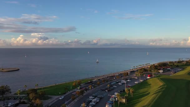 Aproximación Aérea Sobre Lago Pontchartrain Atardecer — Vídeos de Stock