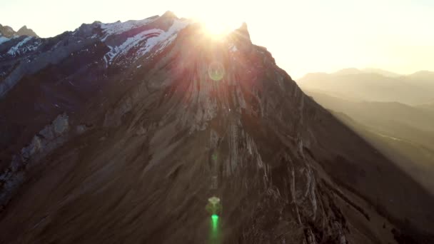 Flygfoto Över Klipporna Vid Schafler Åsen Appenzell Schweiz Med Det — Stockvideo