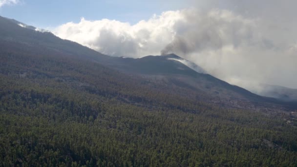 Disparo Dron Del Volcán Cumbre Vieja — Vídeos de Stock