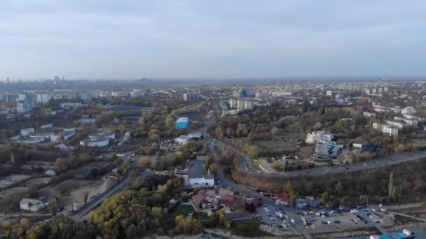 Panoramisch Uitzicht Stad Galati West Moldavië Oost Roemenië Vanuit Lucht — Stockvideo