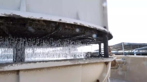 ろ過網を通してタンクに水が滴る様子を間近で見ることができます スローモーションドリー — ストック動画