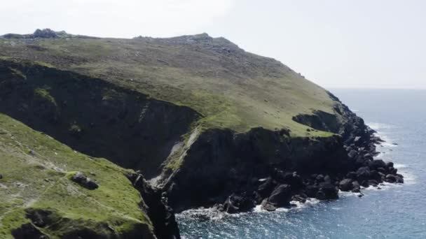 Aerial Kliffen Groene Heuvels Dingle County Kerry Ierland Rijzende Vrachtwagen — Stockvideo