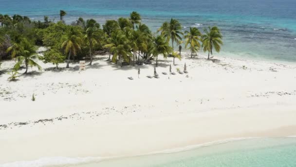 Aerial Hermosa Playa Arena Blanca Cayo Lobos Fajardo Puerto Rico — Vídeos de Stock