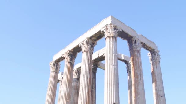Αρχαία Ελληνικά Ερείπια Στο Κέντρο Της Αθήνας — Αρχείο Βίντεο