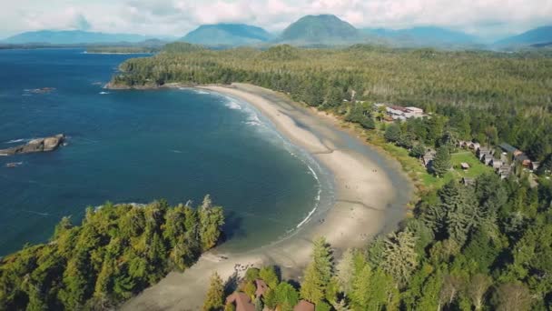 Tofino British Columbia Kanada Strand Luftaufnahmen — Stockvideo