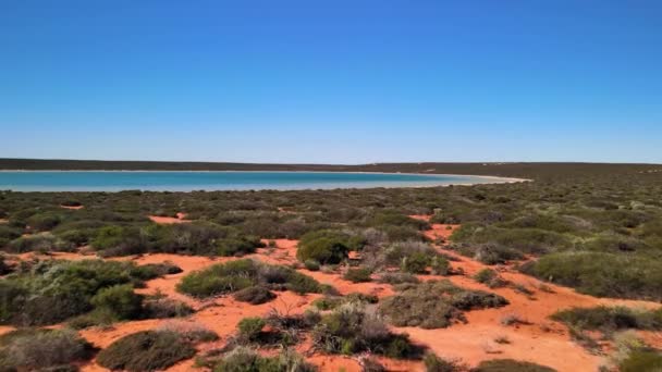 Kleine Lagune Die Ihr Blaues Wasser Dänemark Westaustralien Ausstrahlt — Stockvideo