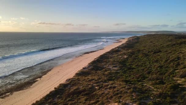 Kalbarri National Park Tramonto Guardando Onde Rotolare Dentro Con Quel — Video Stock