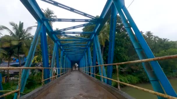Sadolxem Bridge Monsun Regn Goa Indien — Stockvideo